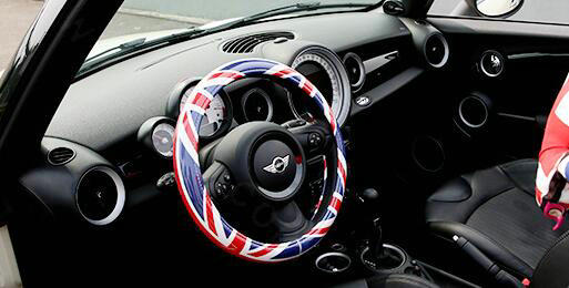 Fashion Female The UK Flag Universal Car Steering Wheel Covers PVC 15 inch - Red Blue