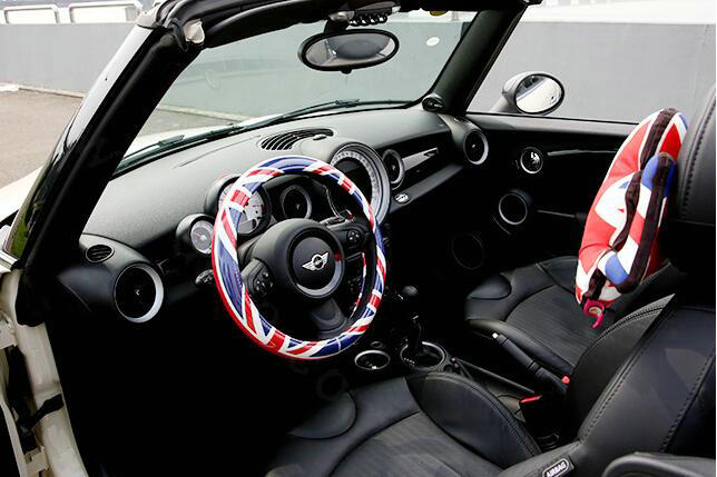 Fashion Female The UK Flag Universal Car Steering Wheel Covers PVC 15 inch - Red Blue