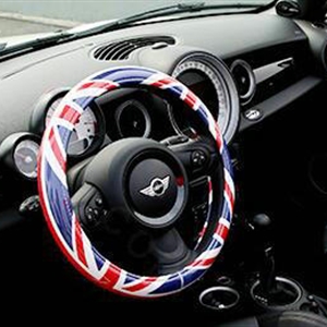 Fashion Female The UK Flag Universal Car Steering Wheel Covers PVC 15 inch - Red Blue