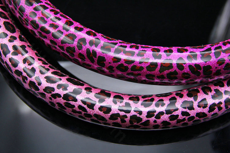 Fashion Leopard Glitter PU Leather Car Steering Wheel Covers 15 inch 38CM - Pink