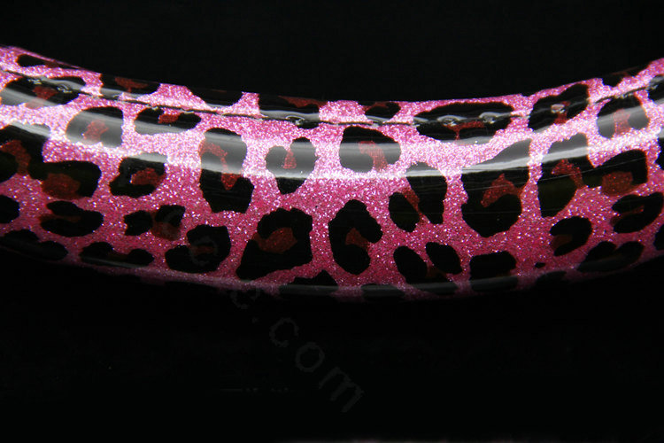 Fashion Leopard Glitter PU Leather Car Steering Wheel Covers 15 inch 38CM - Pink