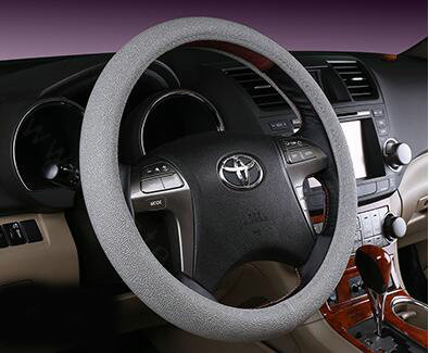 Fashion Pearly Glitter PU Leather Auto Car Steering Wheel Covers 15 inch 38CM - Gray