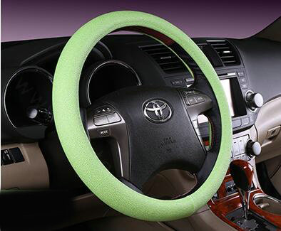 Fashion Pearly Glitter PU Leather Auto Car Steering Wheel Covers 15 inch 38CM - Green