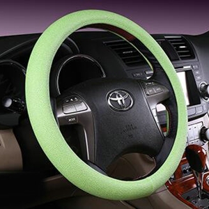 Fashion Pearly Glitter PU Leather Auto Car Steering Wheel Covers 15 inch 38CM - Green