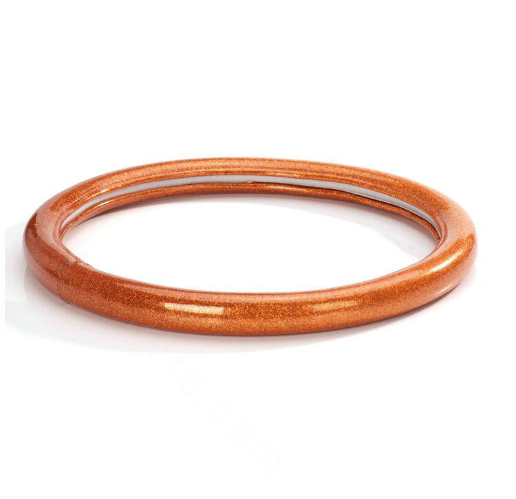 Fashion Women Glitter PU Leather Auto Steering Wheel Covers 15 inch 38CM - Orange