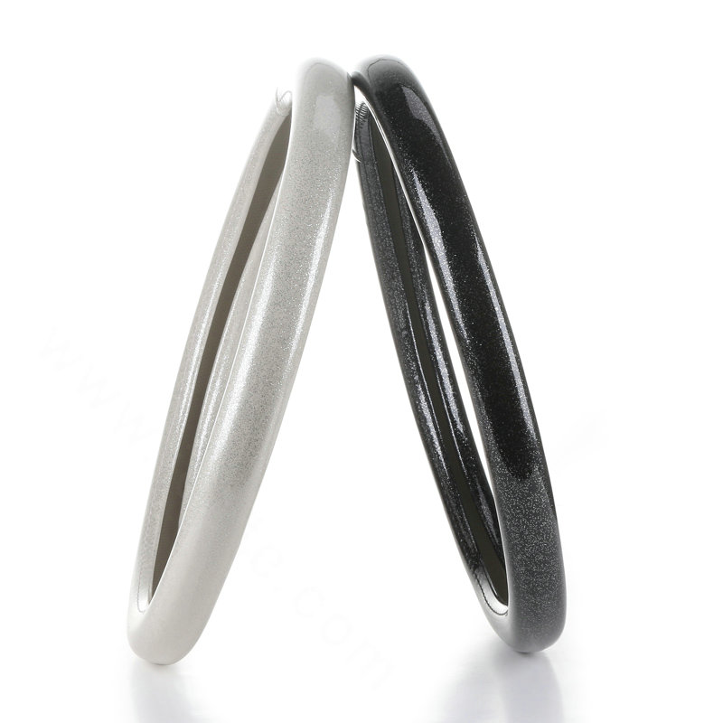 Fashion Women Glitter PU Leather Auto Steering Wheel Covers 15 inch 38CM - Silver