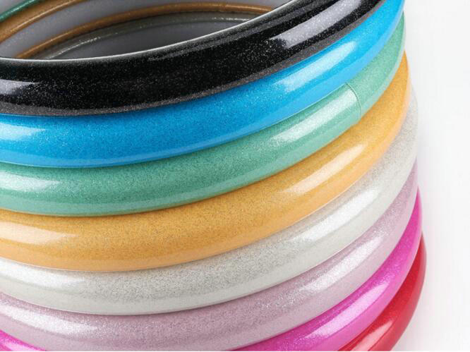 Fashion Women Glitter PU Leather Car Steering Wheel Covers 15 inch 38CM - Green