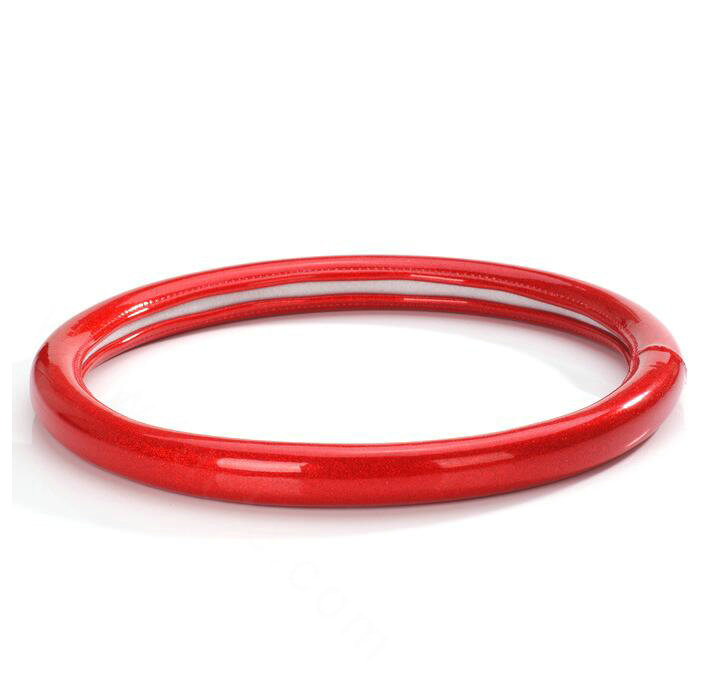 Fashion Women Glitter PU Leather Car Steering Wheel Covers 15 inch 38CM - Red