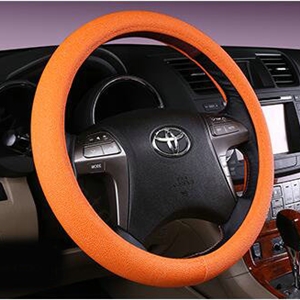 Fish Patterns Pearly Glitter PU Leather Car Steering Wheel Covers 15 inch 38CM - Orange