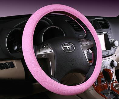 Fish Patterns Pearly Glitter PU Leather Car Steering Wheel Covers 15 inch 38CM - Pink