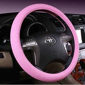 Fish Patterns Pearly Glitter PU Leather Car Steering Wheel Covers 15 inch 38CM - Pink