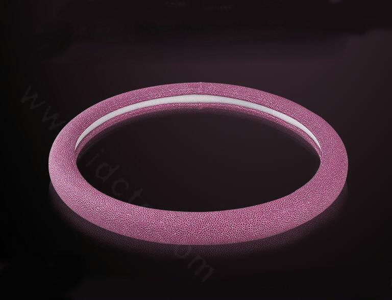 Fish Patterns Pearly Glitter PU Leather Car Steering Wheel Covers 15 inch 38CM - Purple