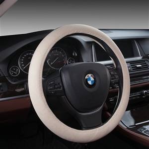 High Quality Breathable Linen Auto Car Steering Wheel Covers 15 inch 38CM - Beige