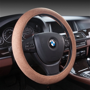 High Quality Breathable Linen Auto Car Steering Wheel Covers 15 inch 38CM - Brown