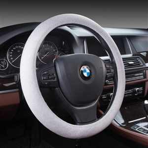 High Quality Breathable Linen Auto Car Steering Wheel Covers 15 inch 38CM - Gray