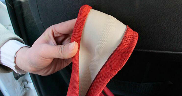 National Style Beaded Flax Universal Car Steering Wheel Covers 15 inch 38CM - Red