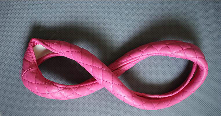 Personality Ears PU Leather Universal Car Steering Wheel Covers 15 inch - Rose