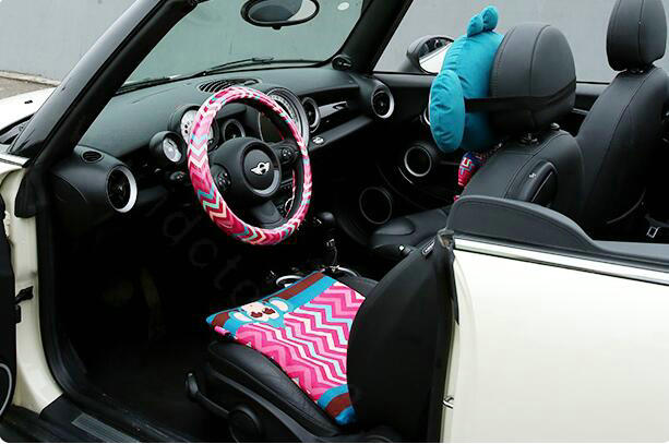 Personalized Curve Female Universal Car Steering Wheel Covers PVC 15 inch - Rose