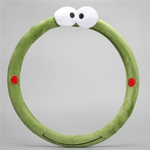 Personalized Cute Frog Universal Car Steering Wheel Covers Short Plush 15 inch - Green