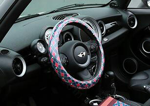 Personalized Diamond Female Universal Car Steering Wheel Covers PVC 15 inch - Blue Red