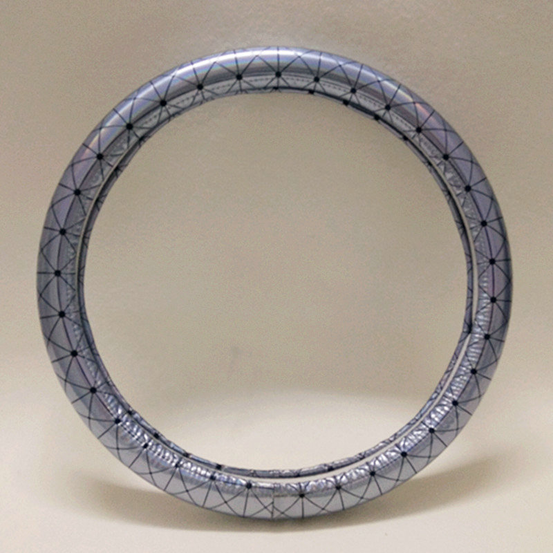 Personalized Plating Laser Leather Car Steering Wheel Covers 15 inch 38CM - Silver