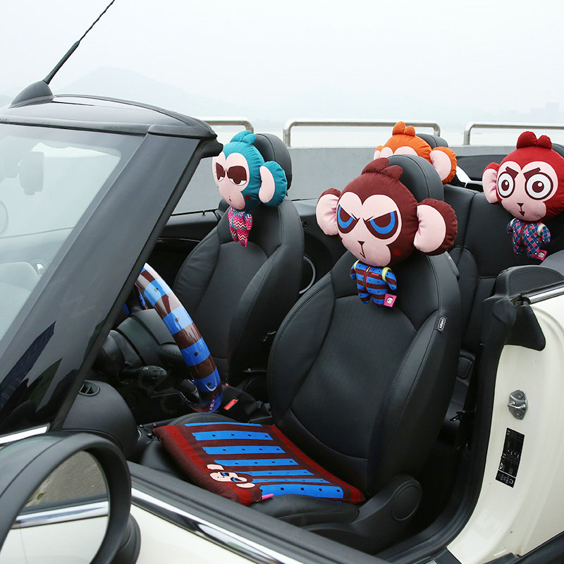 Personalized Stripe Universal Car Steering Wheel Covers PVC 15 inch - Blue Coffee