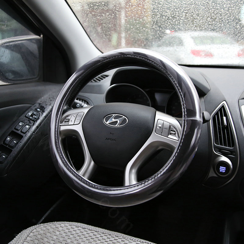 Personalized Twill Monkey Universal Car Steering Wheel Covers PVC 15 inch - Black