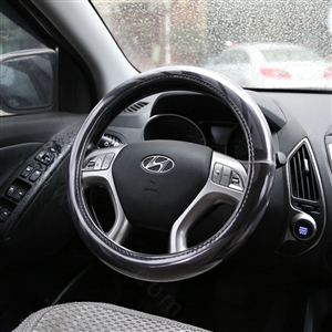 Personalized Twill Monkey Universal Car Steering Wheel Covers PVC 15 inch - Black