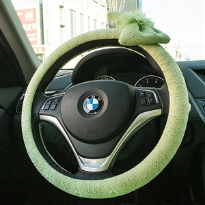 Princess Bowknot Lace Universal Car Steering Wheel Covers 15 inch 38CM - Green