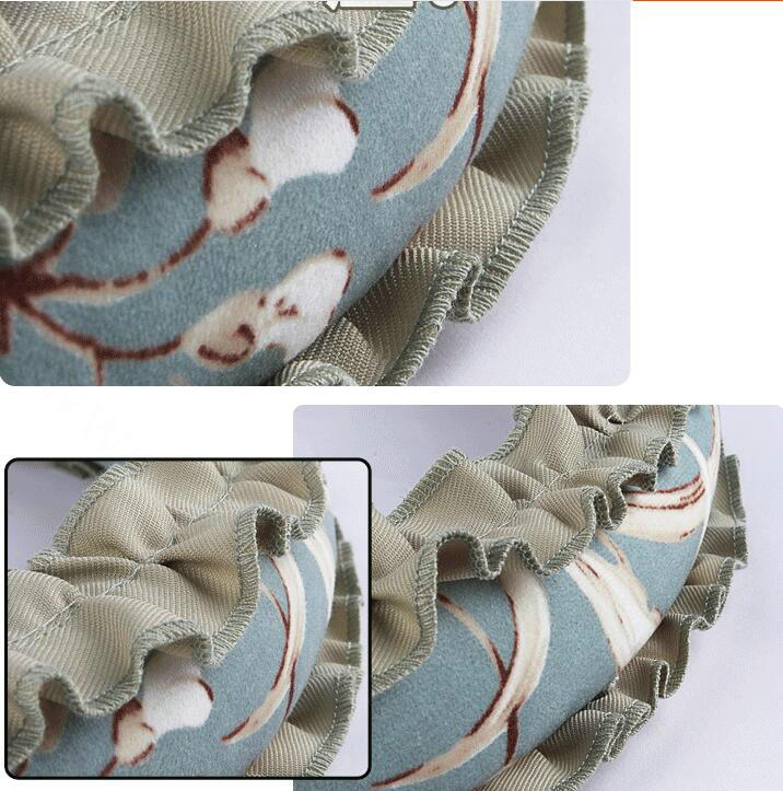 Winter Plush Cloth Fold Lace Universal Auto Steering Wheel Covers 15 inch 38CM - Green