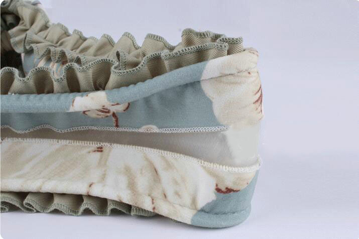 Winter Plush Cloth Fold Lace Universal Auto Steering Wheel Covers 15 inch 38CM - Green