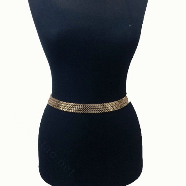 Calssic Alloy Shoulder Necklace Showgirl Multi layer Wave Tassel Body Chains Jewelry - Gold