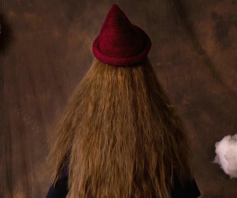 Cute Magic Witch Spire Curling Knitted Wool Hats Women Winter Warm Beanies Caps - Red