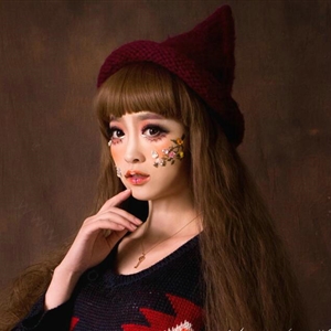 Cute Magic Witch Spire Curling Knitted Wool Hats Women Winter Warm Beanies Caps - Red