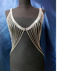 Fashion Body Belly Waist Chain Club Dance Multilayer Alloy Punk Long Necklace Jewelry - Sliver