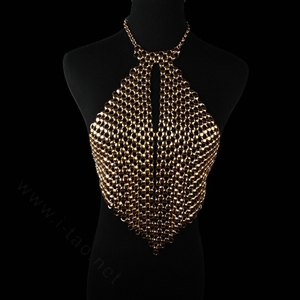 Fashion Heavy Metal Choker Pendant Maxi Necklace Sexy Bar Bikini Body Chains Accessories - Gold