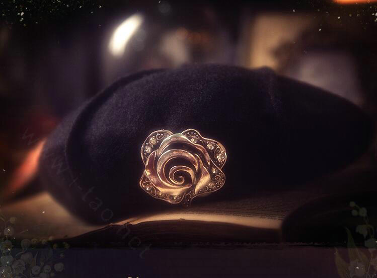 Fashion Modern Girl Diamond Flower Knitted Wool Beanies Caps Party Dress Hats - Black