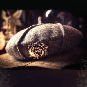 Fashion Modern Girl Diamond Flower Knitted Wool Beanies Caps Party Dress Hats - Gray