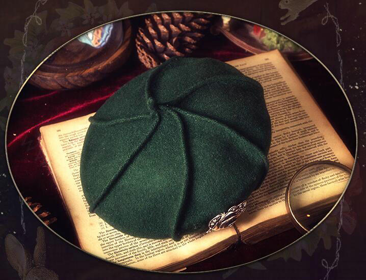 Fashion Modern Girl Diamond Flower Knitted Wool Beanies Caps Party Dress Hats - Green