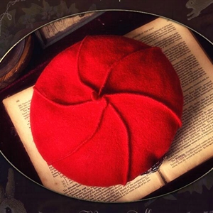 Fashion Modern Girl Diamond Flower Knitted Wool Beanies Caps Party Dress Hats - Red