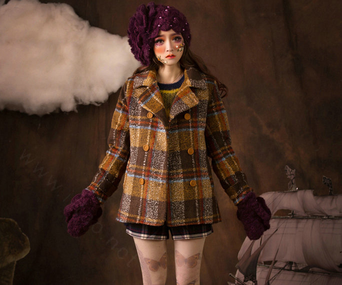 Gorgeous Knitted Wool Hats Women Winter Warm Sweet Rabbit Fur Flower Pearl Beret Caps - Purple