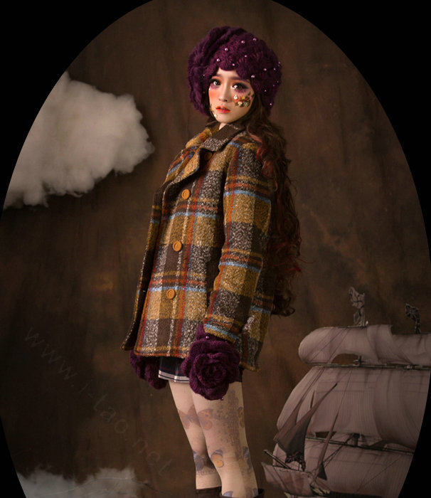 Gorgeous Knitted Wool Hats Women Winter Warm Sweet Rabbit Fur Flower Pearl Beret Caps - Purple