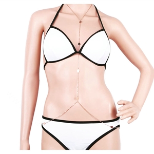 Hot sales Summer Circle Sexy Bikini Body Chains Dress Decro Necklace Jewelry - Gold