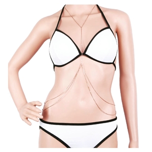 Hot sales Summer Layering Sexy Bikini Body Chains Dress Decro Necklace Jewelry - Gold