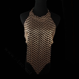 Luxury Heavy Metal Choker Pendant Maxi Necklace Sexy Bar Bikini Body Chains Accessories - Gold
