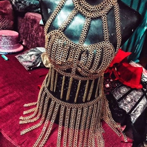 Luxury Tassel Alloy Long Necklaces Nightclub Showgirl Full Body Chains Belly Jewelry - Gold