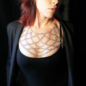 Personalized Punk Alloy Body Chain Mesh Dress Decor Necklace Jewelry - Gold