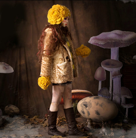 Retro Knitted Wool Hats Girls Winter Warm Sweet Rabbit Fur Flower Pearl Beret Caps - Yellow