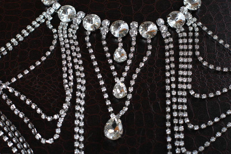 Special Offer Crystal Bridal Shoulder Chain Jewelry Wedding Stage Necklace - White