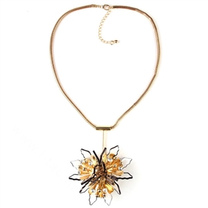 Unique Women Flowers Pendant Necklace Sweater Chain Dress Decro Jewelry - White